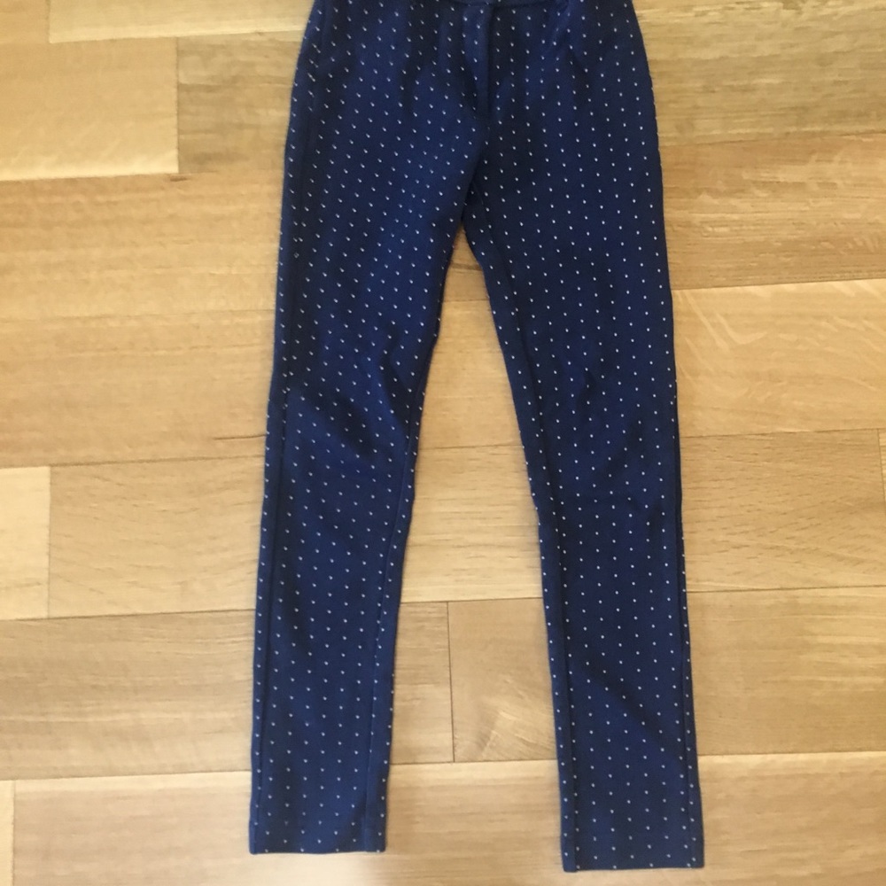 Navy blue micro dotted pants